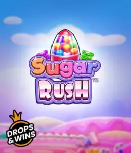 Enjoy the sweet world of the Sugar Rush slot game by Pragmatic Play, featuring a bright candy dispenser against a fantastic candyland background. This image portrays the playfulness of the slot, enhanced with bright candies and charming typography. Great for candy lovers, delivering a delightful gaming experience. 